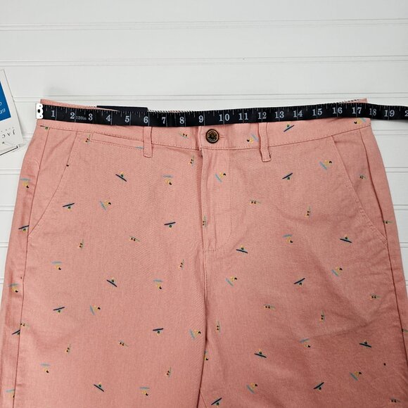 Jachs Men's Pink Surfer Print Stretch Twill Chino Bleecker Shorts Size 33 NWT - Picture 12 of 15